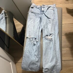 American Eagle Outfitters Light Blue Distressed Boyfriend Jeans
